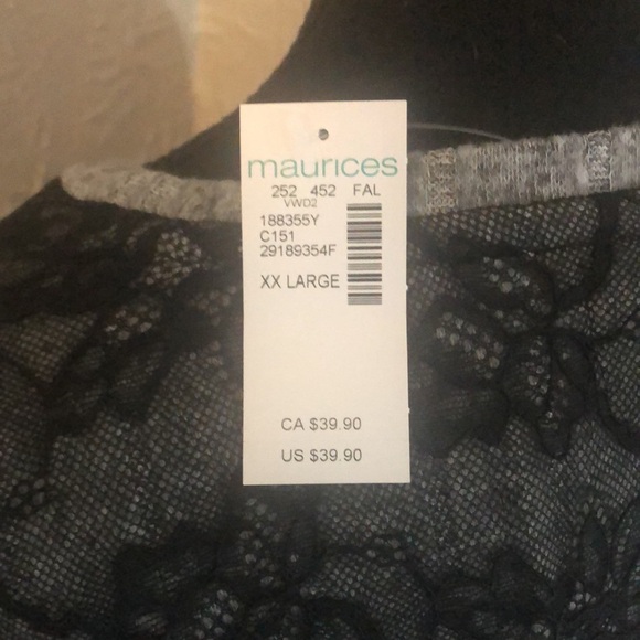 Ladies Maurices Black and Grey Long Sleeve Top - Size XXL - Picture 5 of 7